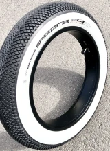 Pair 2 Speedster Tires 20 x 4.0 Black White - x 20 - veetire